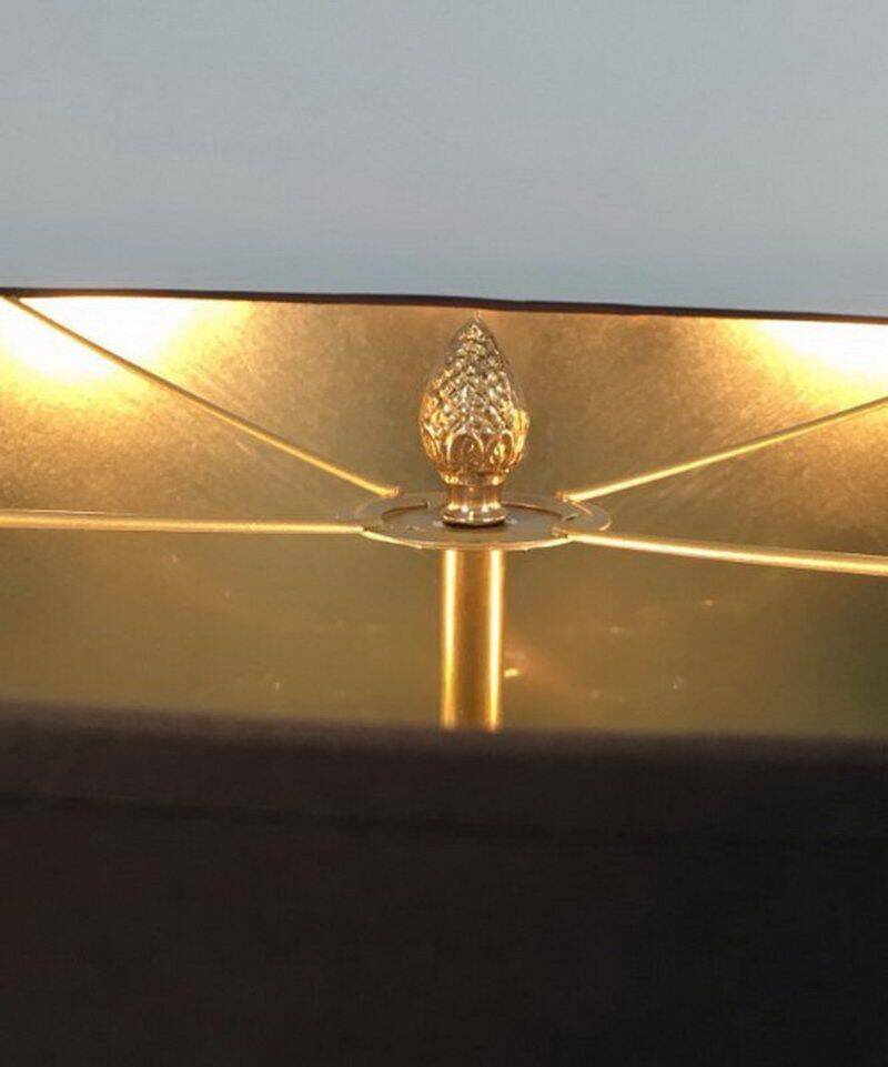 Lampadaire de parquet en laiton Maison Jansen