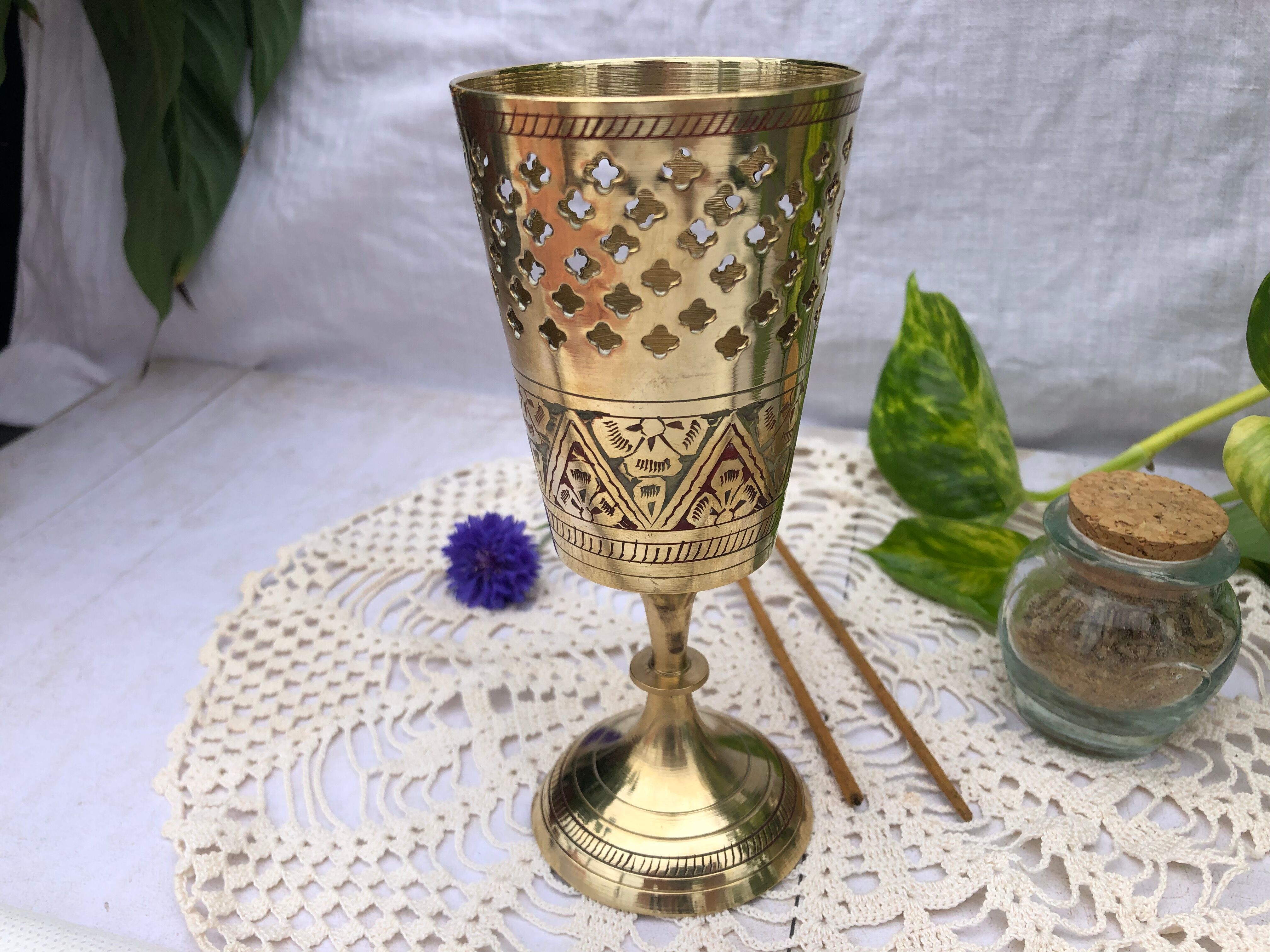 Golden brass incense holders INDIA.