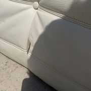 100% authentic Ligne Roset Togo 1-seater + pouf original leather Black & White