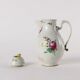 Antique white porcelain coffee pot from Vienna, painted, 18th century.