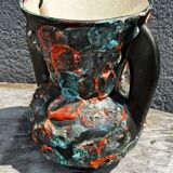 Rocaille Amphora Vase - Fat Lava Origin Vallauris or West Germany H 28 cm