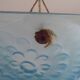French Art Deco Degué Ice Blue Hexagonal Glass Pendant Ceiling Light