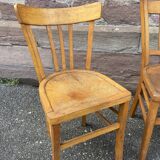 lot 4 Chairs bistro mismatched curved wood