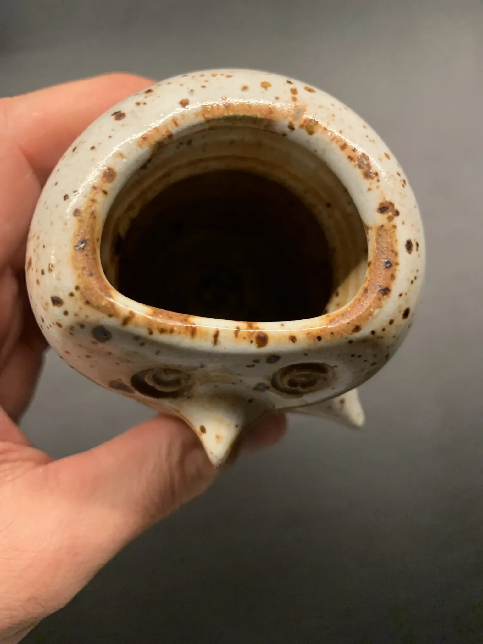 Owl-shaped zoomorphic vase in stoneware – Jacques Pouchain, Dieulefit Workshop
