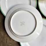 6 Ed. Honoré dinner plates in pale green and gold porcelain