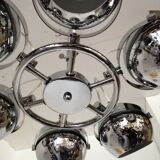 Chandelier 70/80," present time", 6 chrome globes