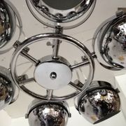 Lustre 70/80," present time", 6 globes chromés