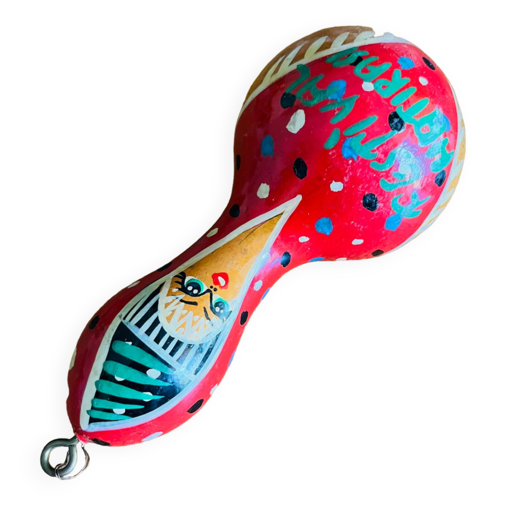 Ancien maracas en bois peint