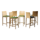 Set of six beech bar stools "Anna" by Crassevig, Italy, 1990s.