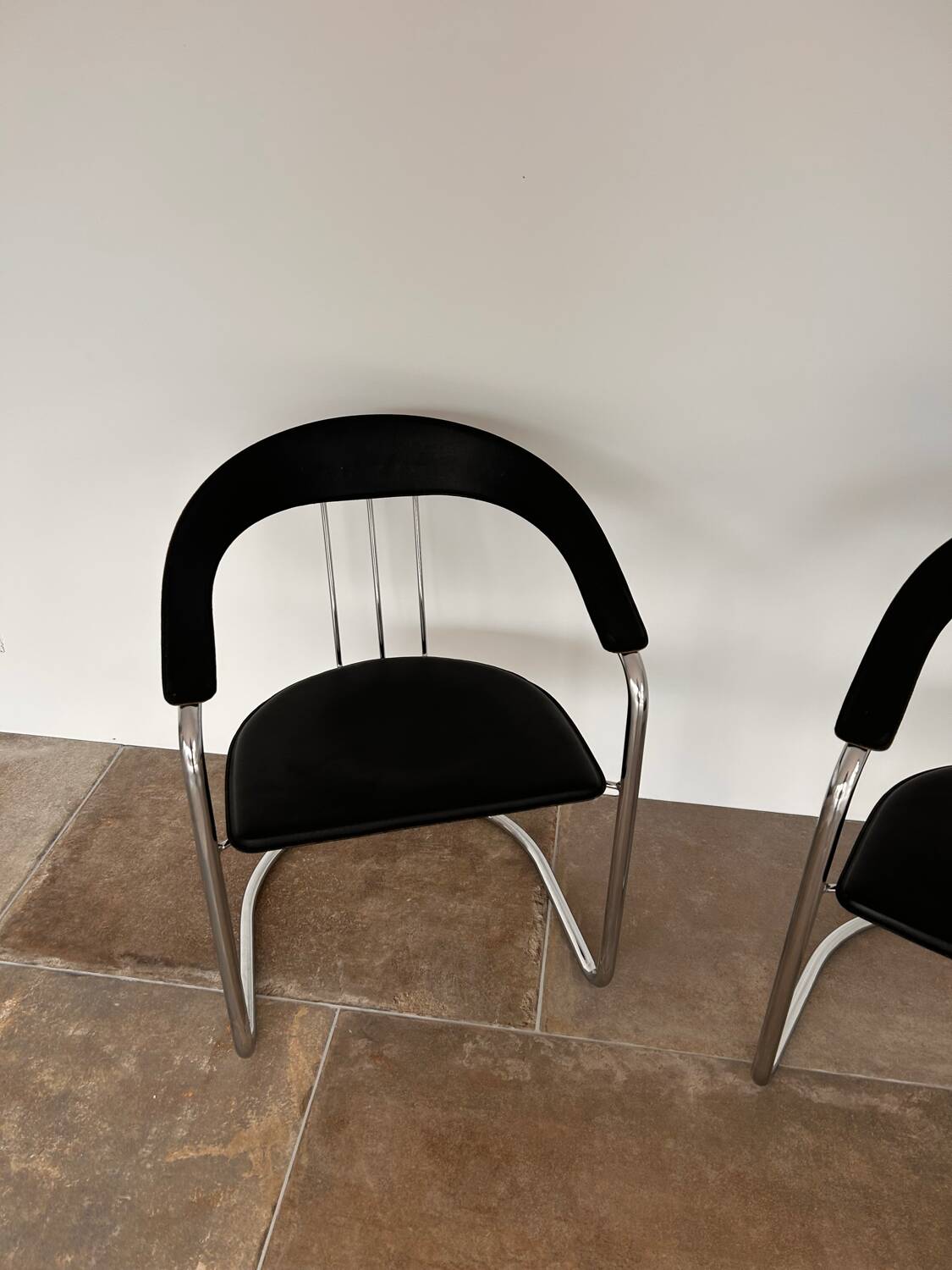 Chaises de bureau arrben italie années 70 chrome
