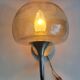 Pair of 1980s chrome metal and smoked glass wall lights
