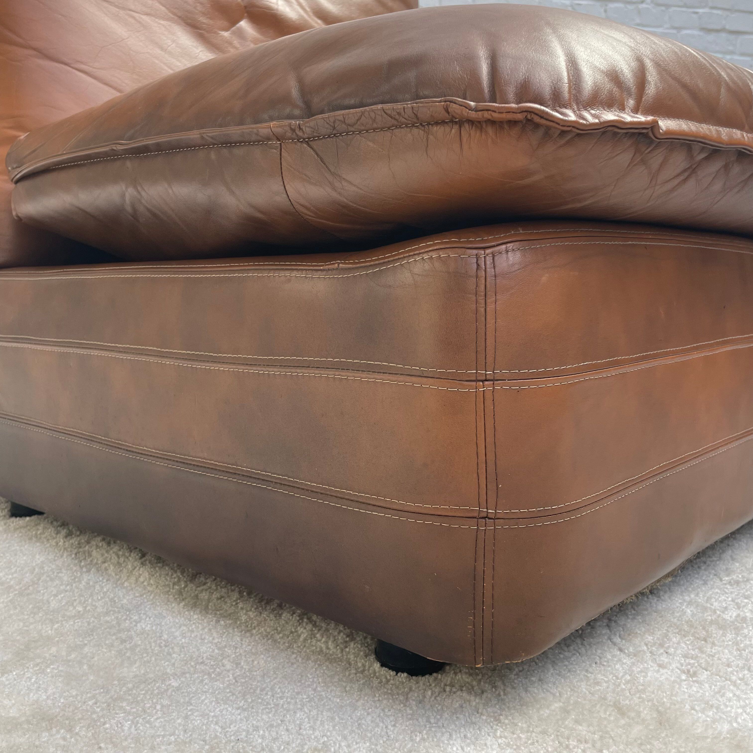 Comfy Leather cognac sofa's