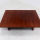 Grande table basse en bambou et bois belge des années 1980