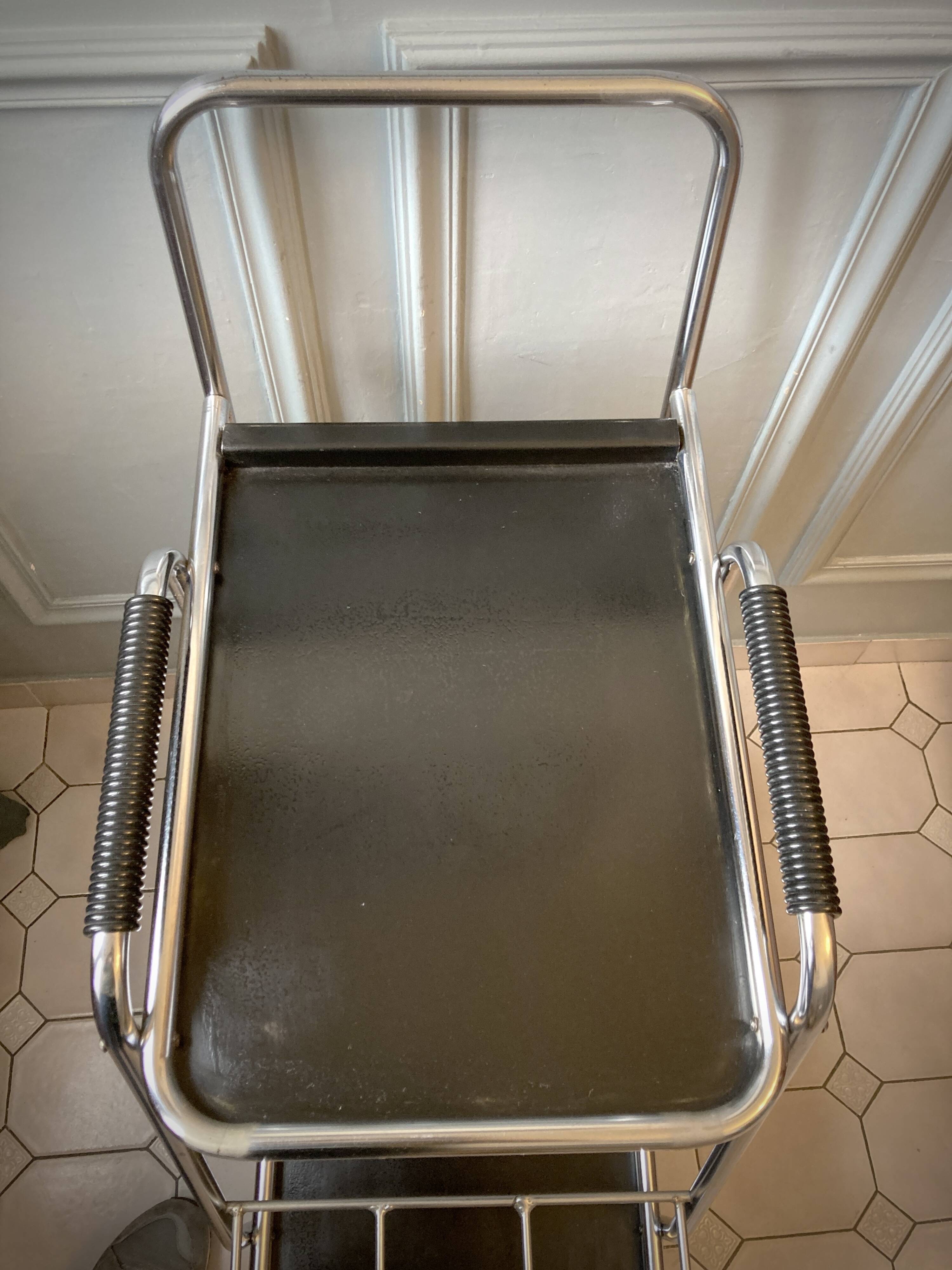 French Regency style metal serving trolley 1950