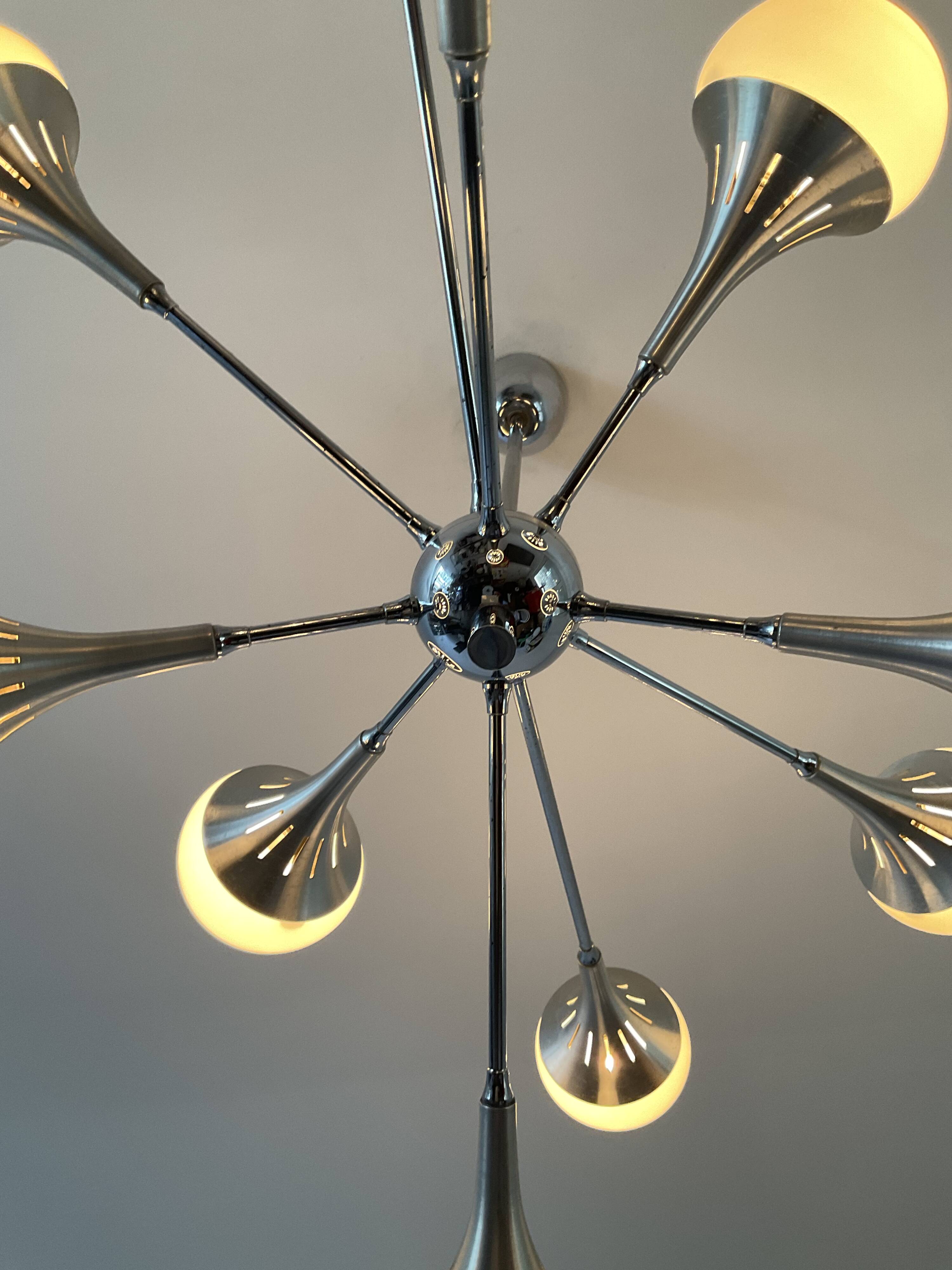 Vintage trumpet chandelier from the 70s