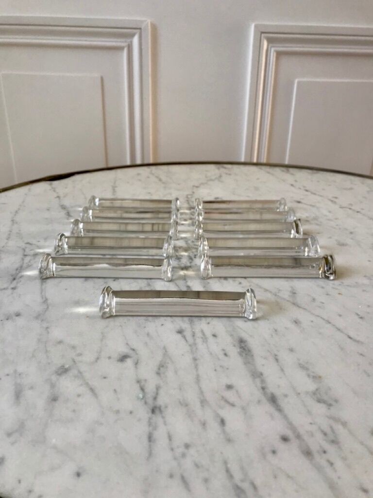 Set of 11 50s crystal knife holders