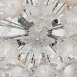 Sputnik Chrome and Glass Flowers Chandelier by Paolo Venini for VeArt 1960s