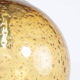 Vintage amber glass ball pendant light