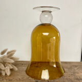 Amber bubble glass vase