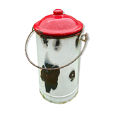 Old milk pot in enamelled sheet metal
