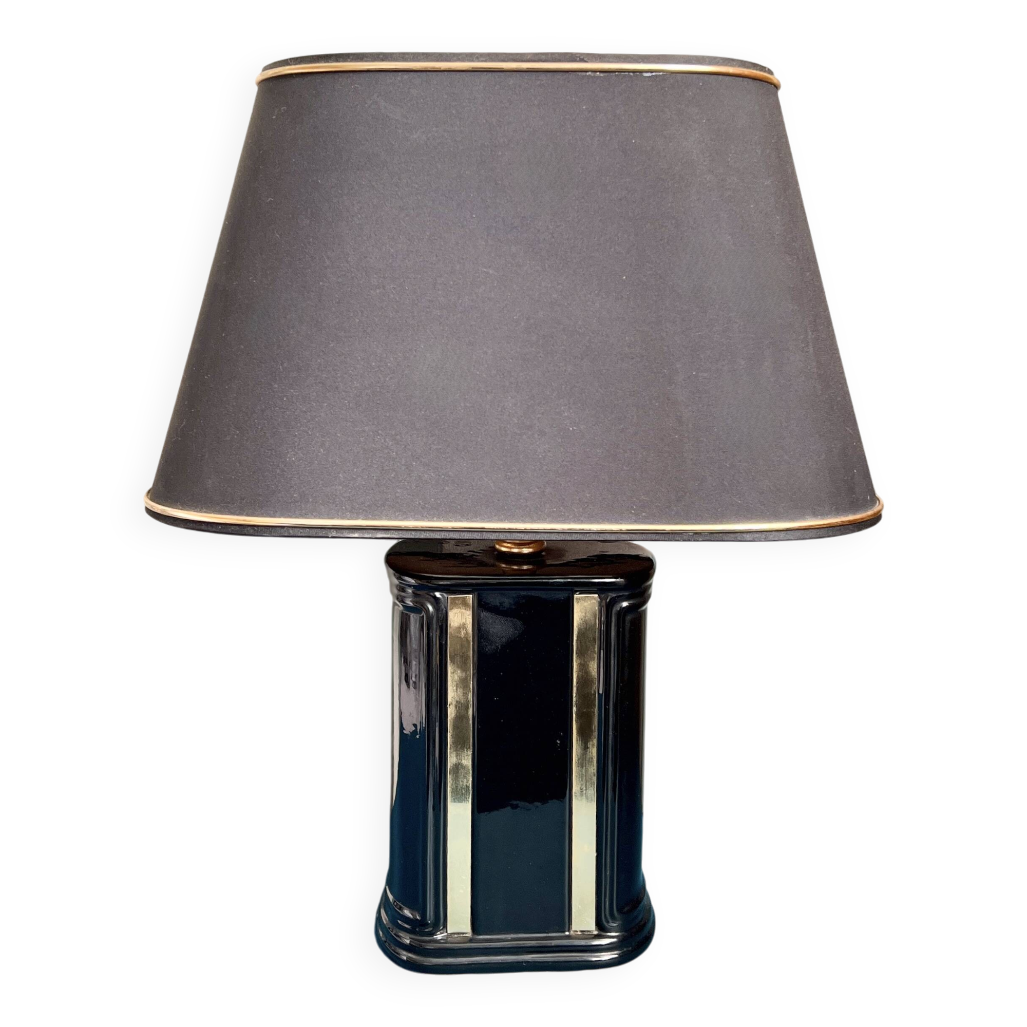 Vintage black & gold ceramic table lamp