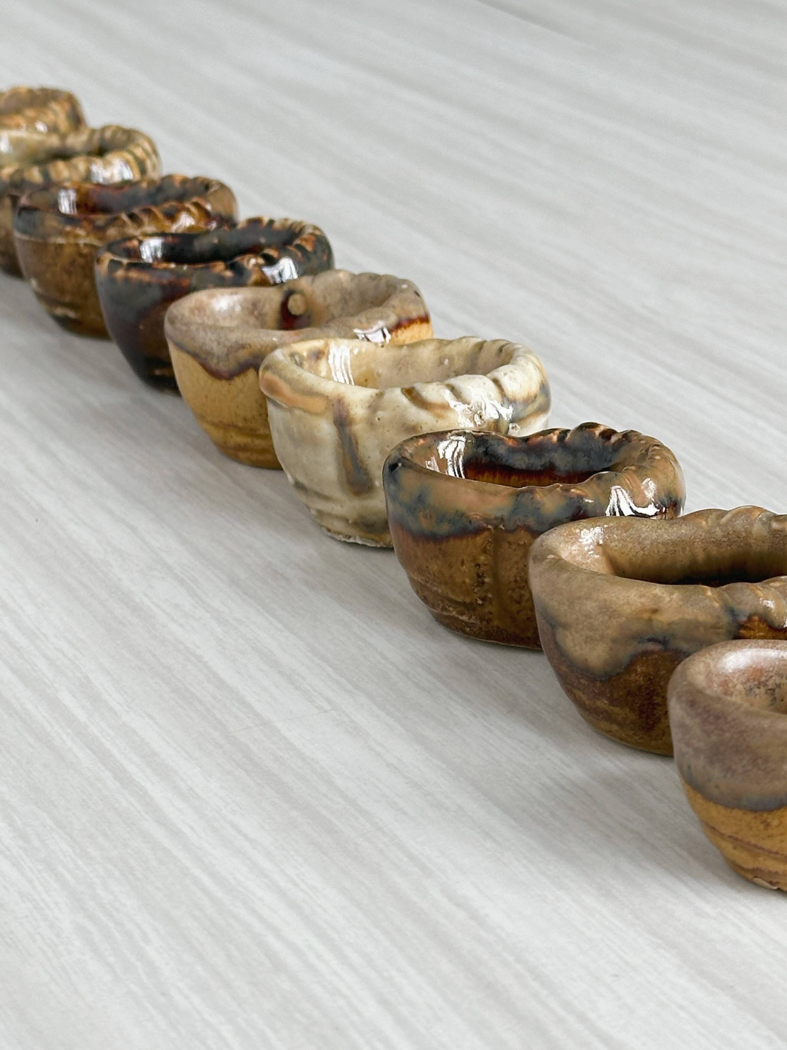 24 flambéed ceramic snail cups