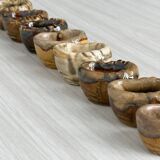 24 flambéed ceramic snail cups
