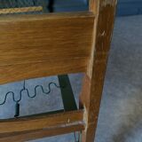 Bed with green metal braces 1960 a person foldable