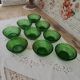 Lot de 9 coupelles en verre vert bouteille facetté