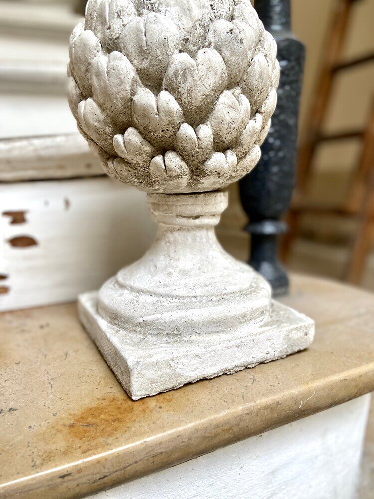 Ornamental artichoke in bleached concrete