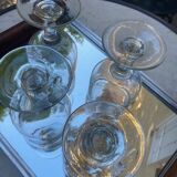 Set of 4 very old blown and engraved glasses