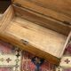 1930s English oak dressing table with beveled oval mirror