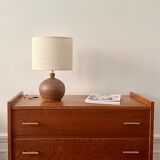 Stoneware and woven jute lamp
