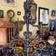 Coat rack with 6 hooks and cast iron brown umbrella stand.