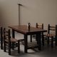 Set of 4 modernist chairs in beech and woven cord, France, circa 1940.