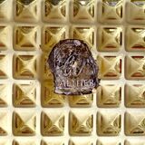 Cendrier vintage Walther en verre jaune