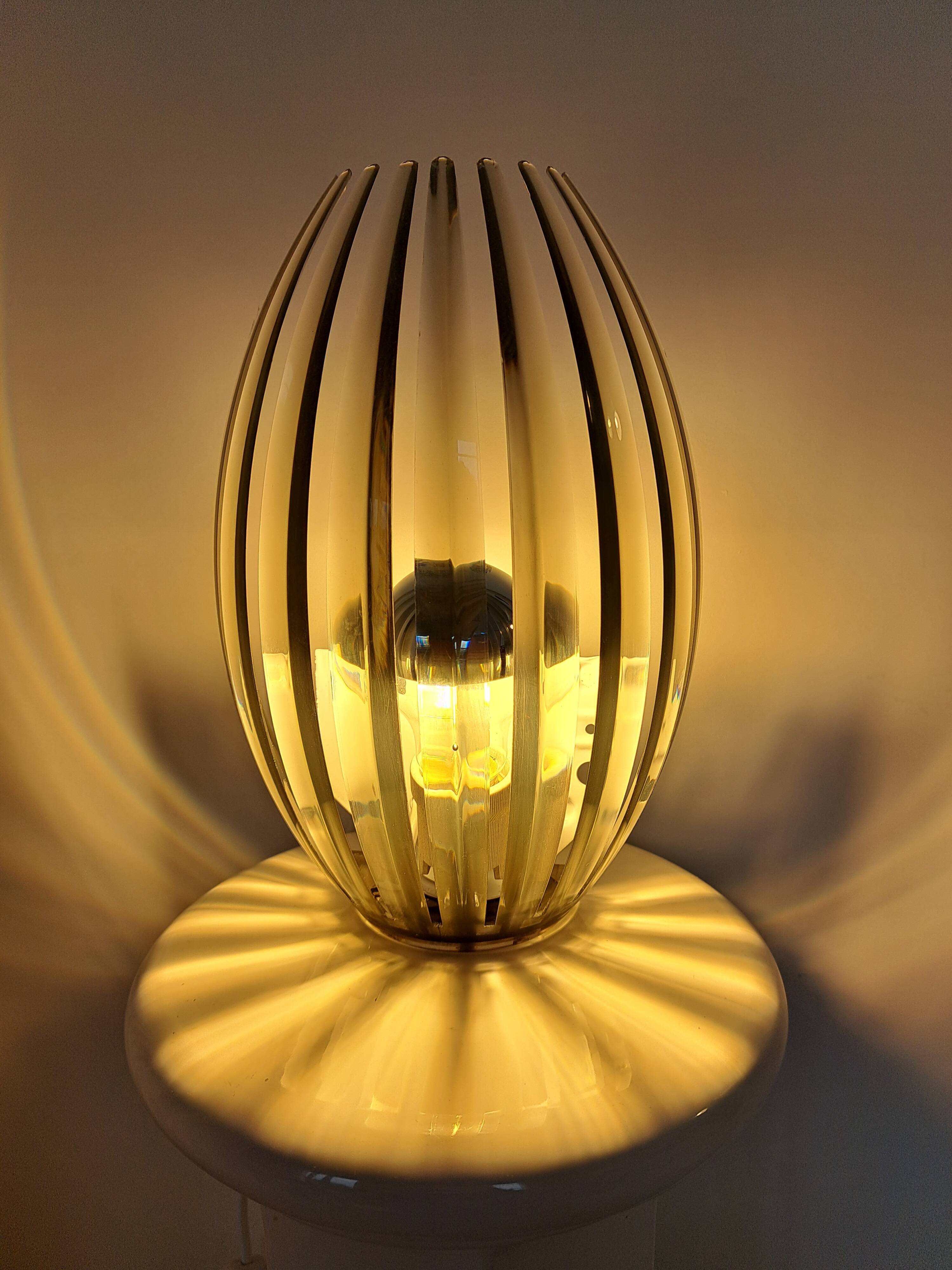 Slatted plexiglass wall light