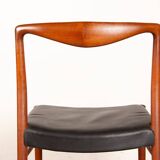 2 chaises Danoises en Teck et Skaï par Lyngfeldt Larsen 1960.