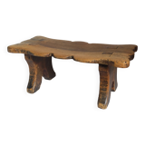 Old footstool in solid wood 19th century