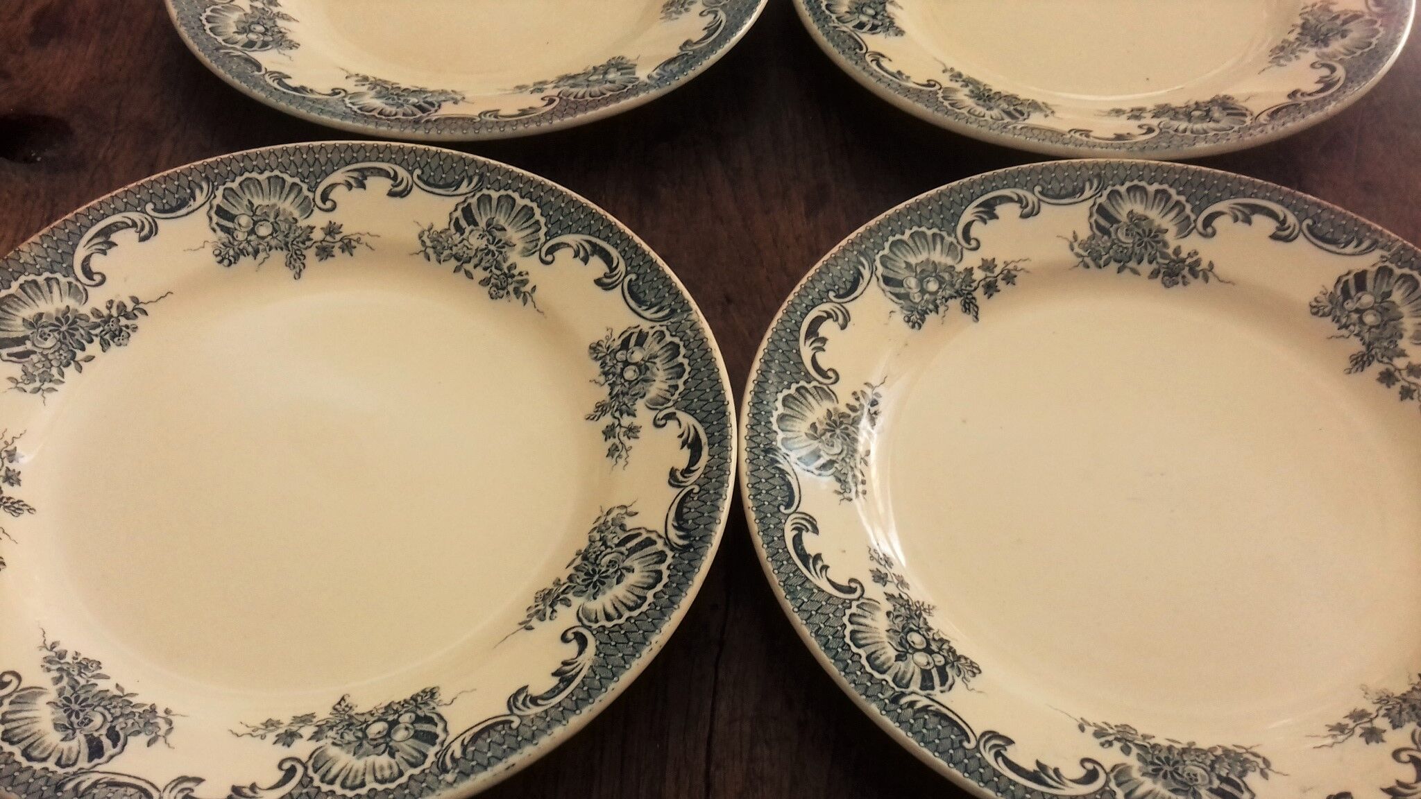 Lot 10 plates Plate Terre de Fer Bleu Moulin des Loups La Vallière