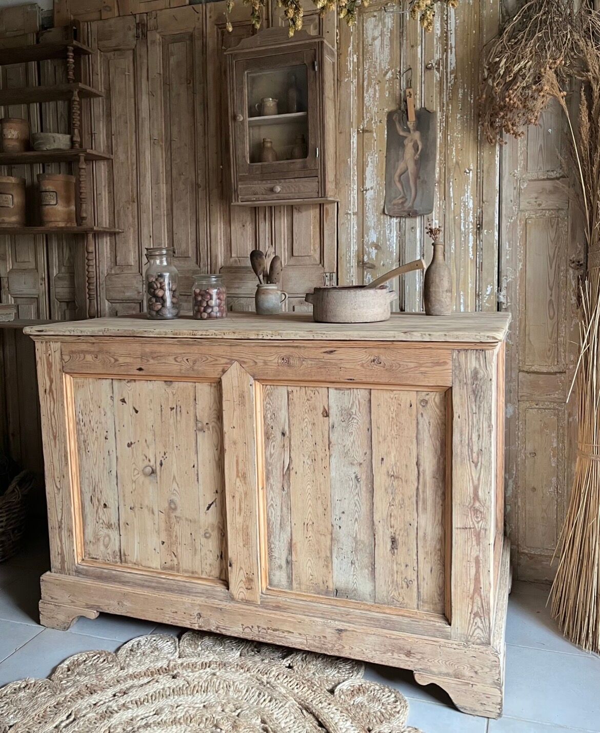 Old solid pine counter