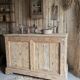 Ancien comptoir en pin massif