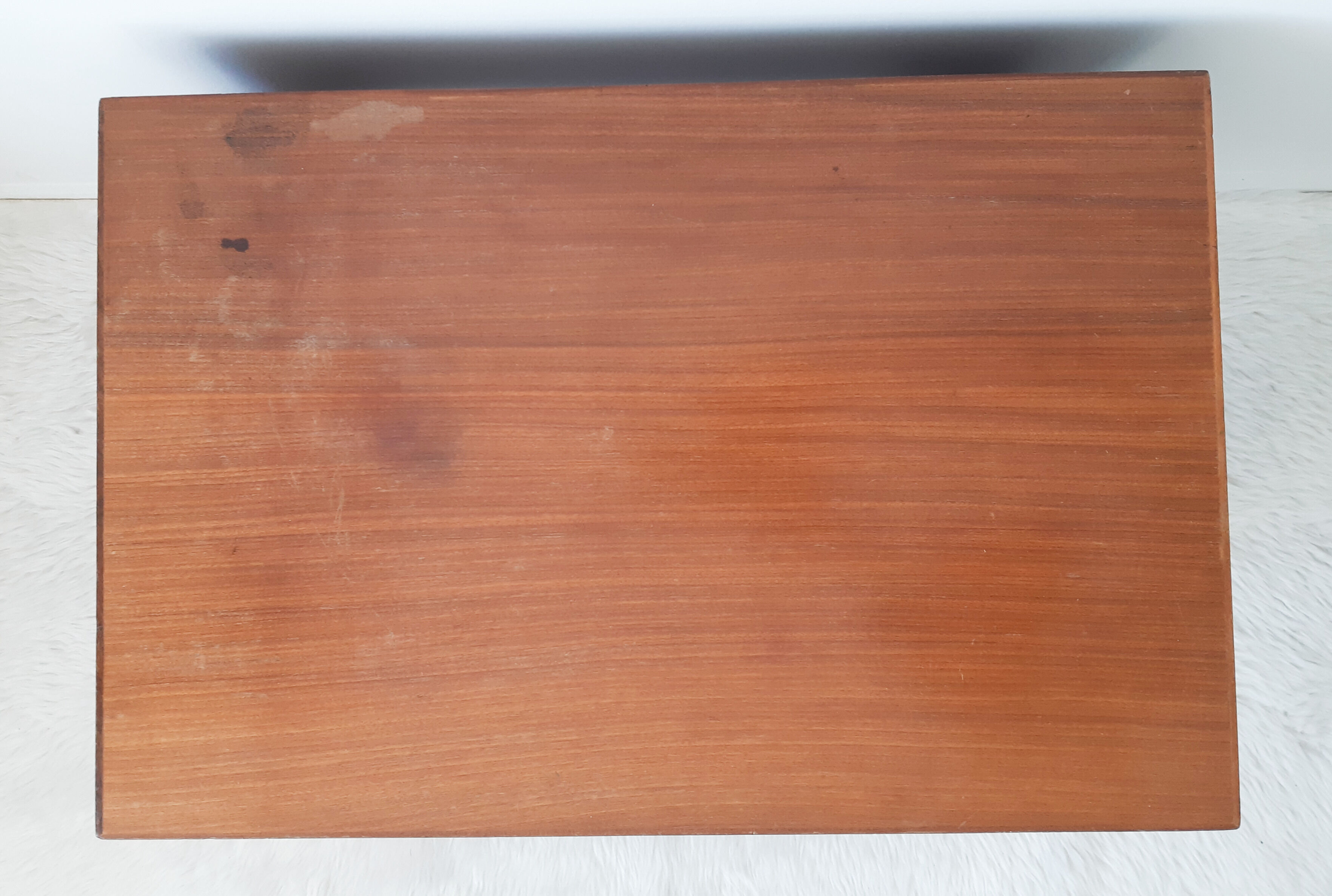 3 teak pull-out tables, signed Barrett, vintage, 1964