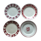 4 different plate plates on earthenware