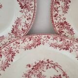 Gien ceramic flat plates. Collection "Bouquets de roses"