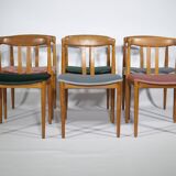 Teak chairs danish design set 1960s new upholstery