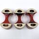 3 red ceramic candlesticks • Cari Zalloni • Steuler • 1970