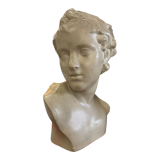 Bust of eros in glazed terracotta