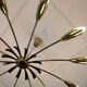 Grand plafonnier araignée Sputnik à 12 lumières, en laiton et métal noir, années 1950