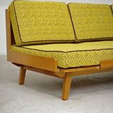 Banquette Daybed jaune vif par Drevotvar, ex Tchécoslovaquie 1960